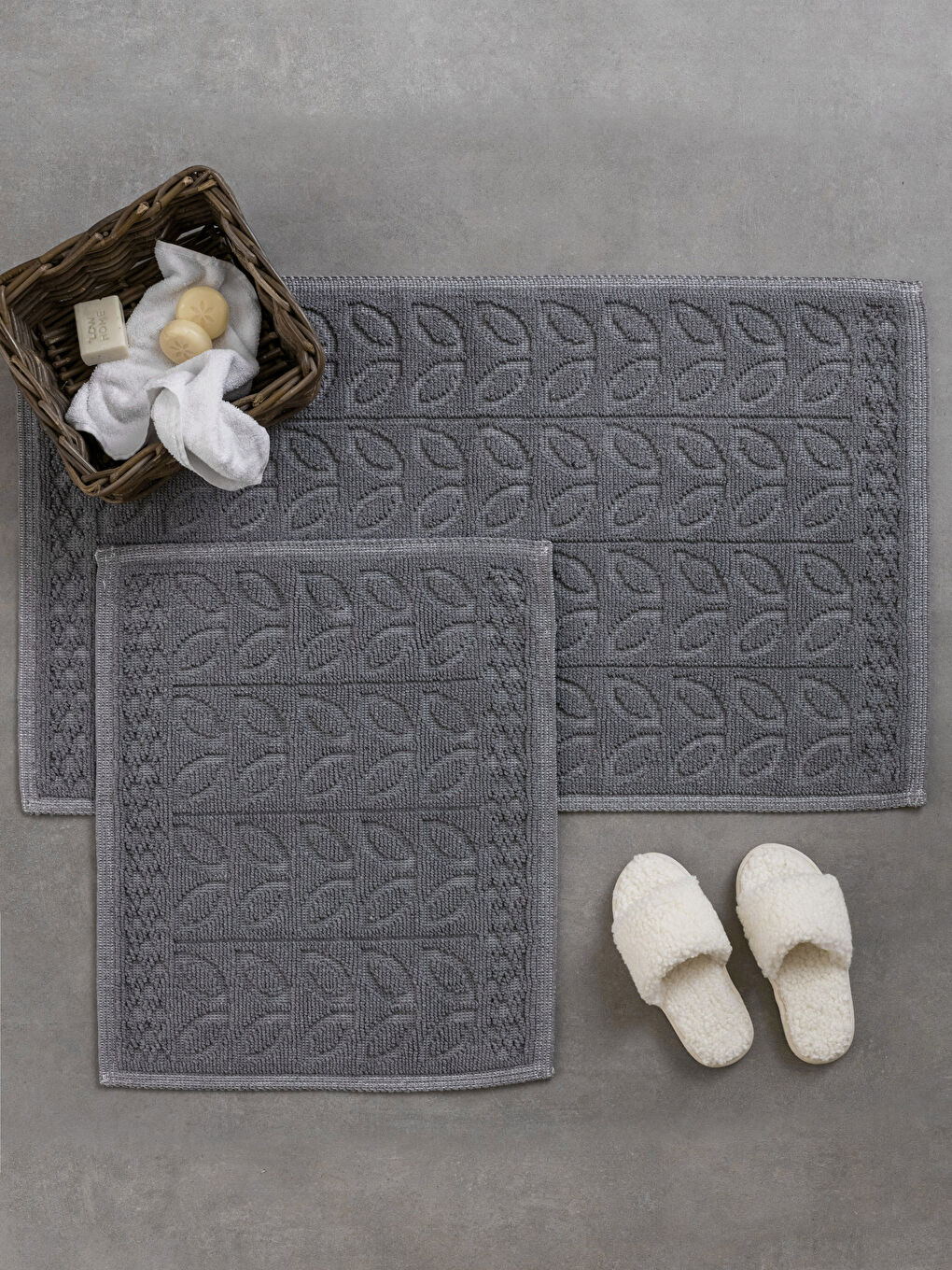 Gri Desenli Banyo Paspası 2'li