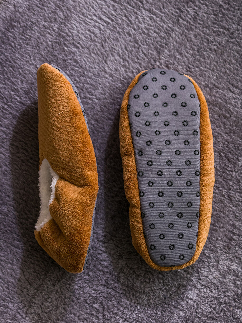 Kahverengi Pelüş Erkek Ev Çorabı-2