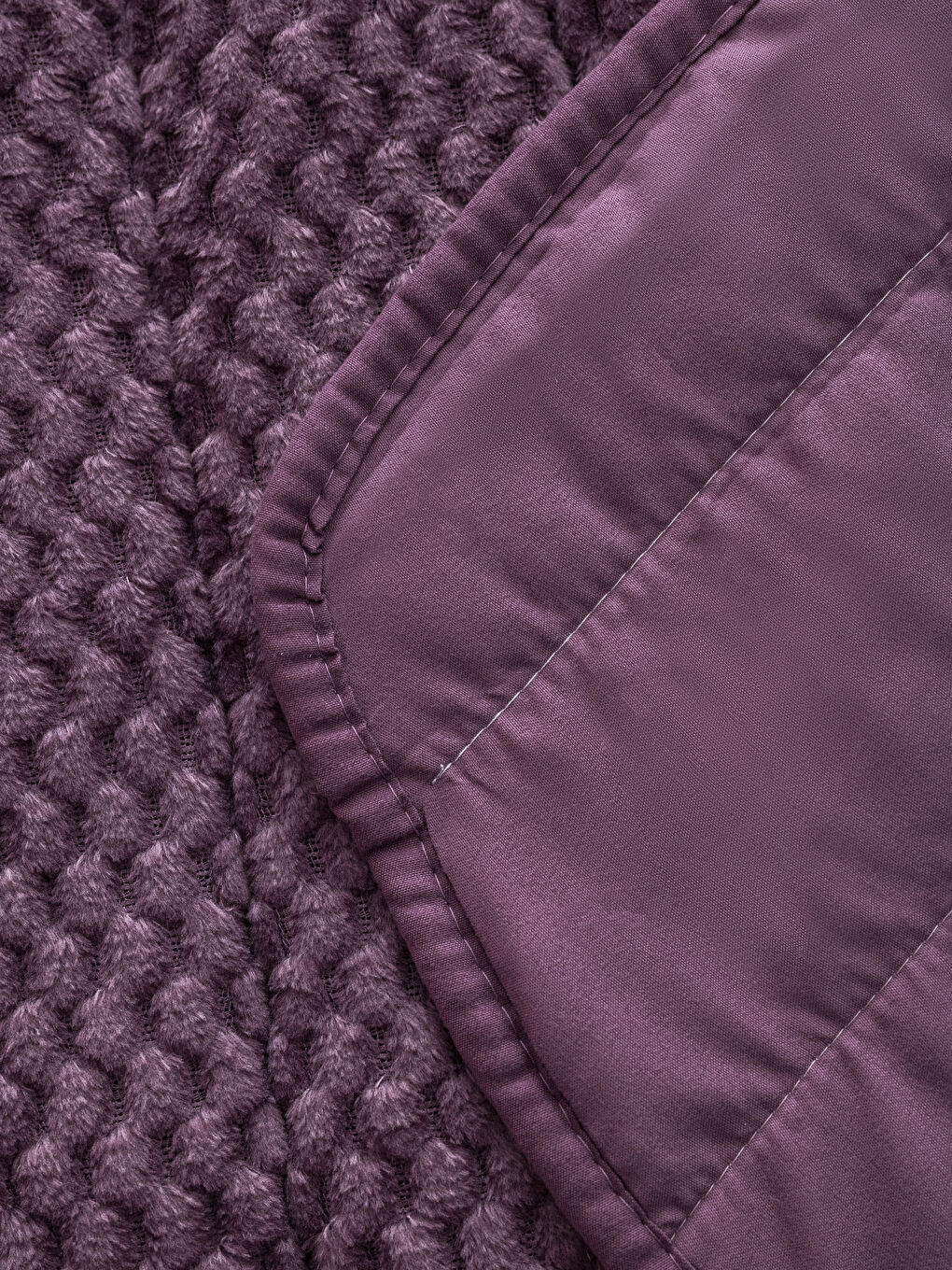 Mürdüm Kendinden Desenli Tek Kişilik Battaniye-3