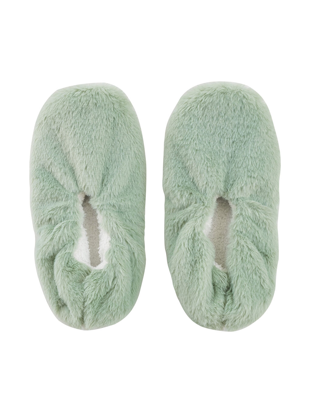 Yeşil Kadın Pelüş Ev Ayakkabısı-4