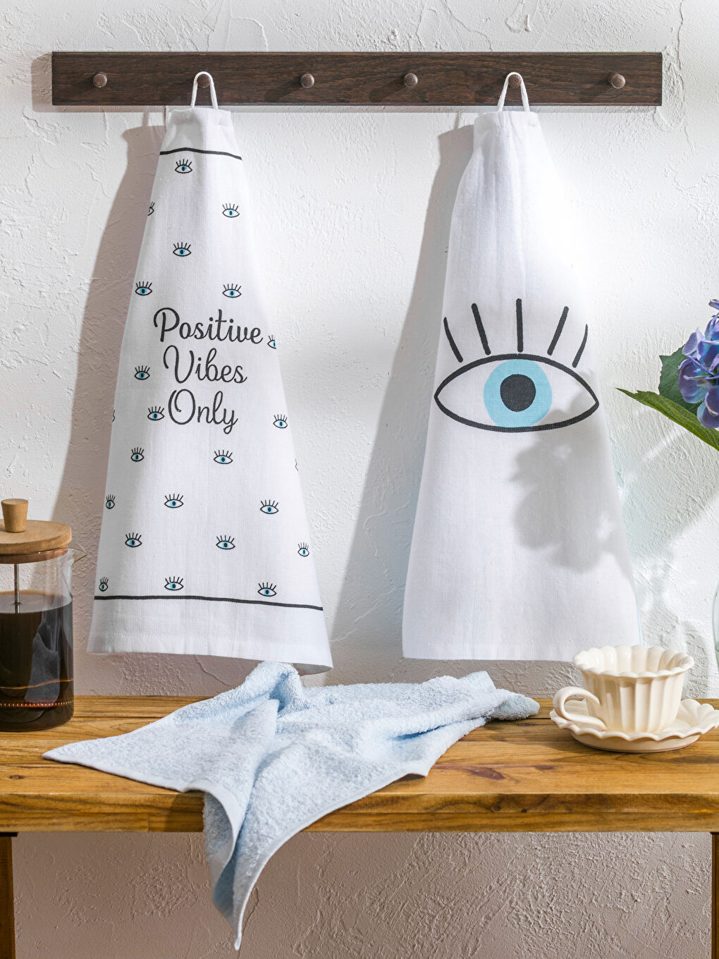 منشفة تجفيف مطبوعة عين قطعتين 40x50 سم