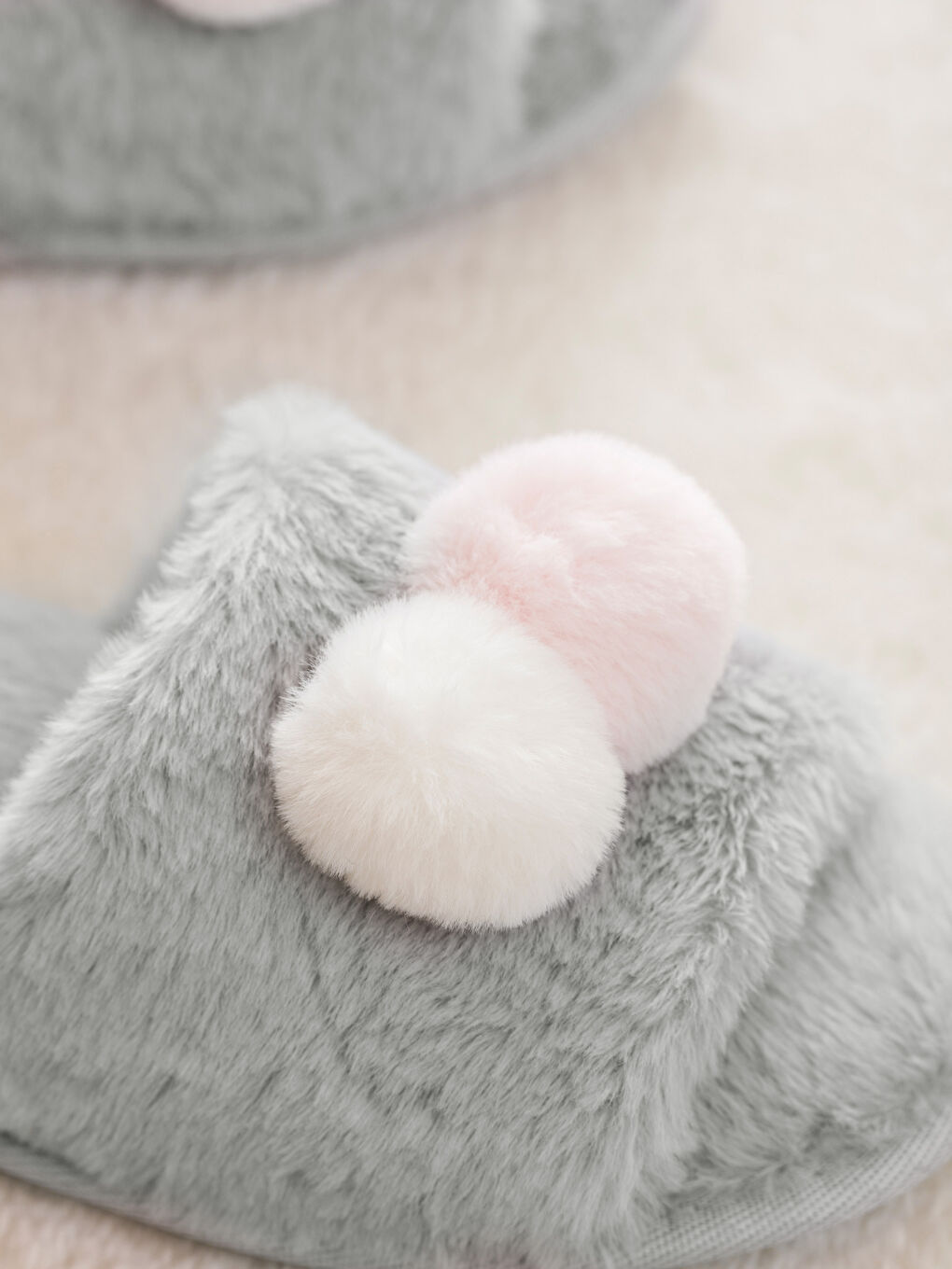 Pompon-Detail Hausschuhe für Damen-2