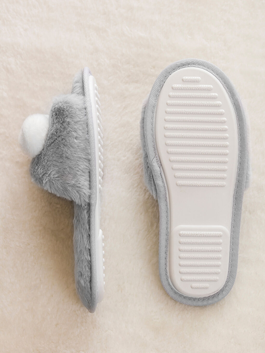 Pompon-Detail Hausschuhe für Damen-3