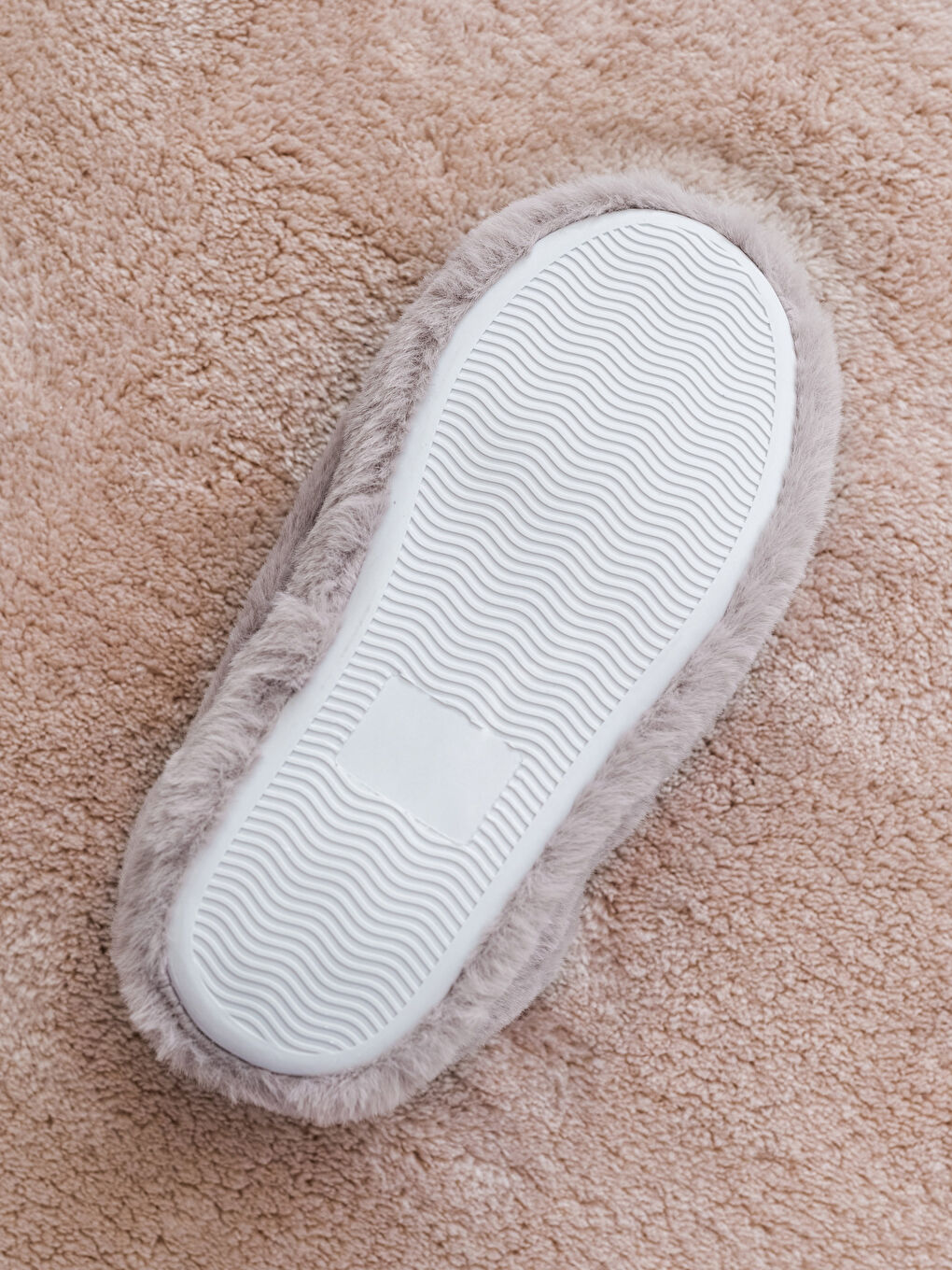 Gri Pelüş Kadın Ev Ayakkabısı-3