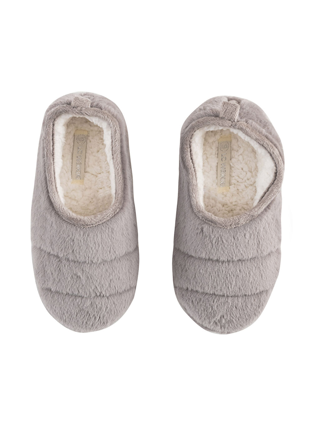 Gri Pelüş Kadın Ev Ayakkabısı-4