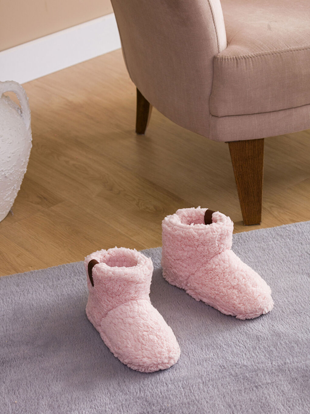 Bottes Pantoufles d'Accueil en Peluche pour Femmes