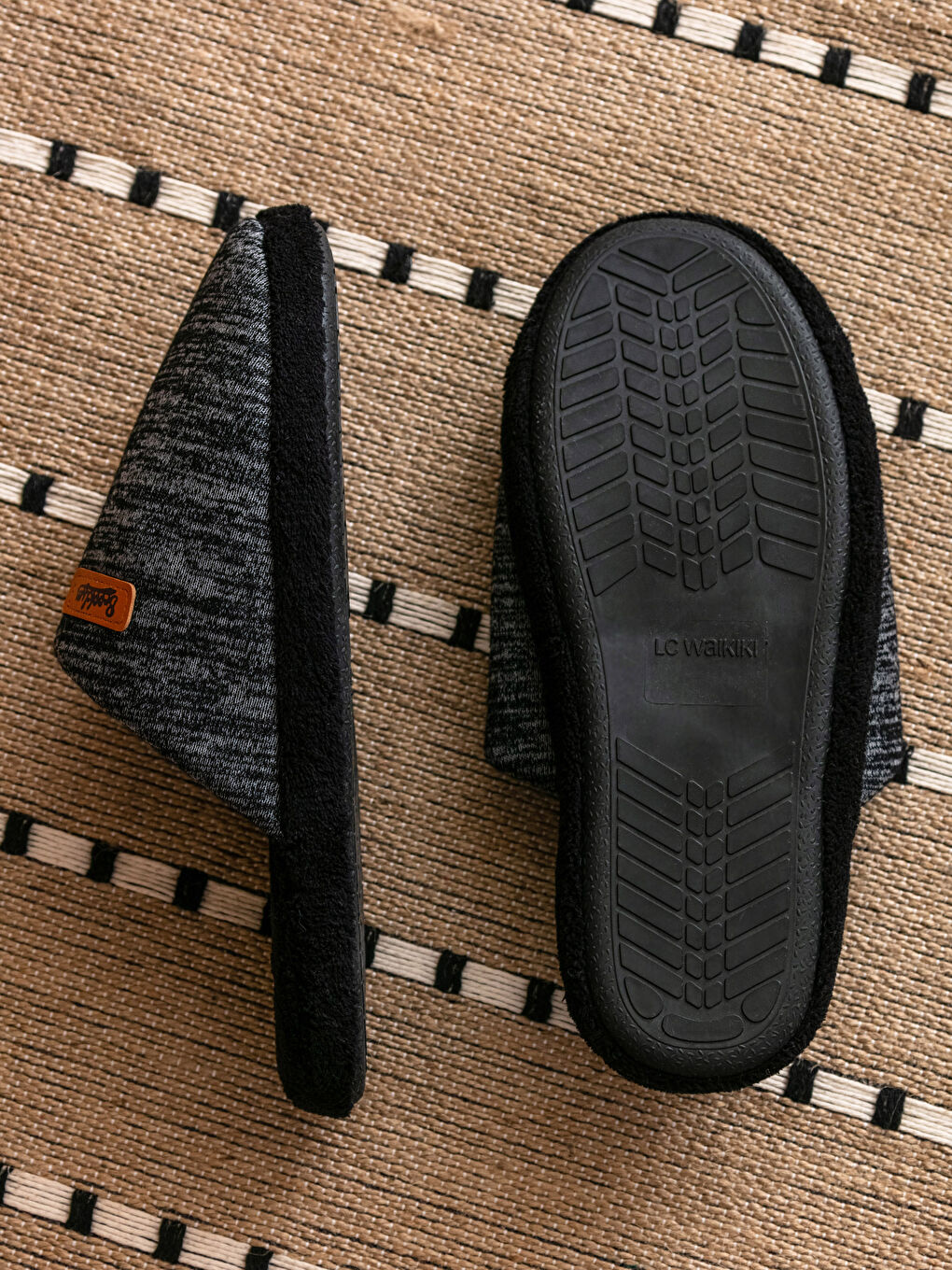 Papuci de Casă de Interior pentru Bărbați cu Etichetă și Față Închisă-2