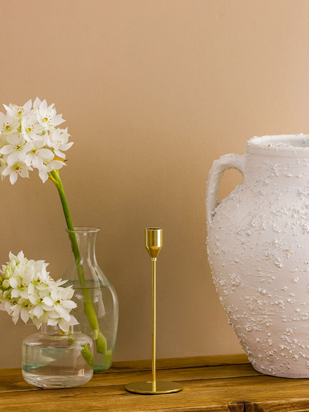 Sarı Metal Şamdan 8x22 cm-1