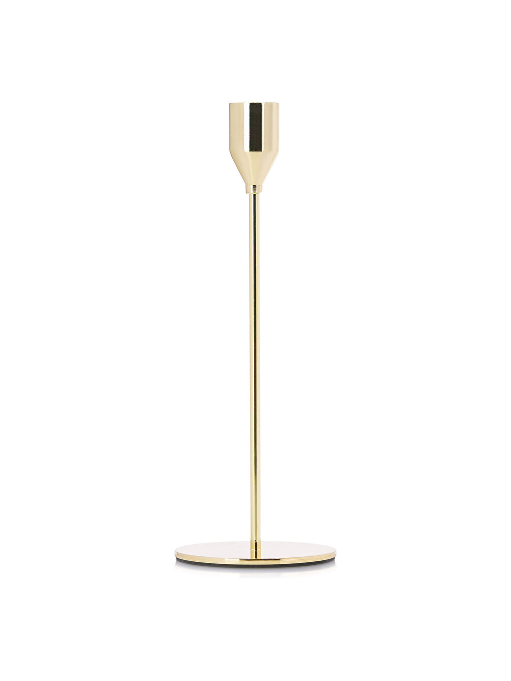 Sarı Metal Şamdan 8x22 cm-3