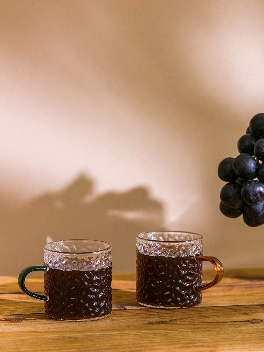 Yeşil Düz Cam Kahve Fincanı 2'li Set