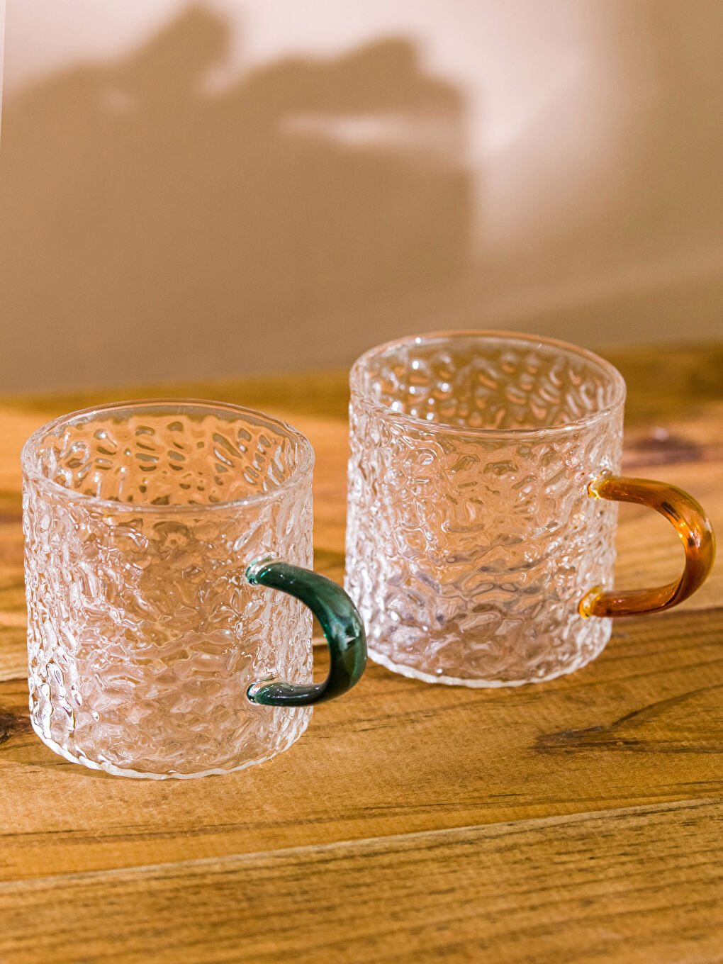 Yeşil Düz Cam Kahve Fincanı 2'li Set-2