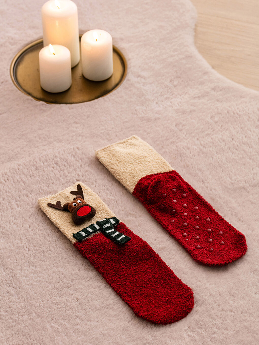 LCW HOME Gemusterte Homewear-Socken für Damen -W37202Z8-F9C