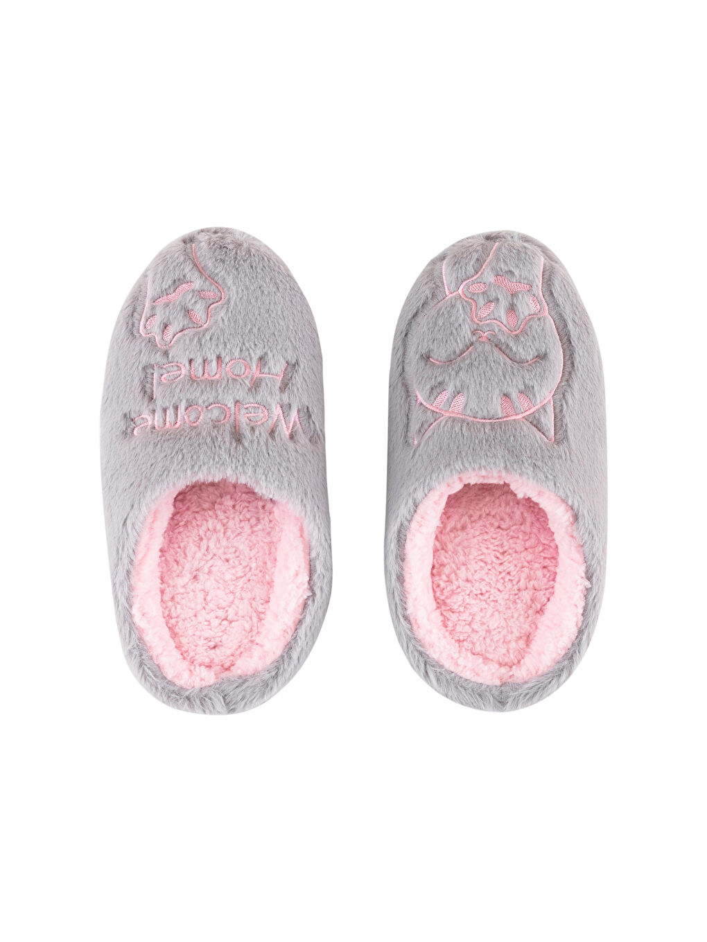 Gri Nakışlı Kadın Ev Terliği-4