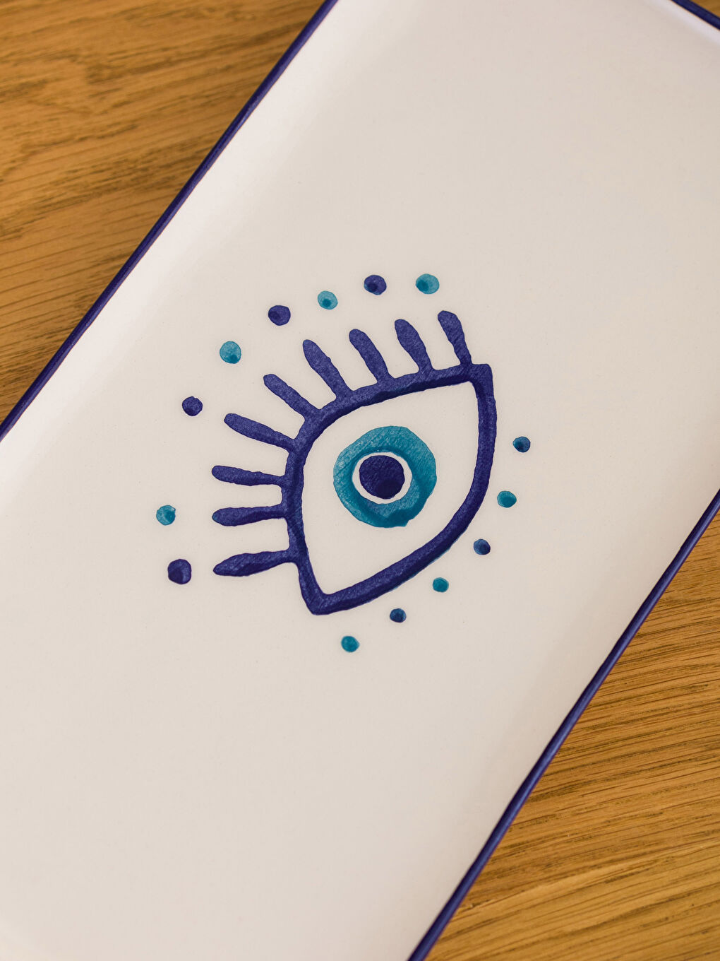 Farfurie Tip Barcă Imprimată cu Ochi 29x15 Cm-2