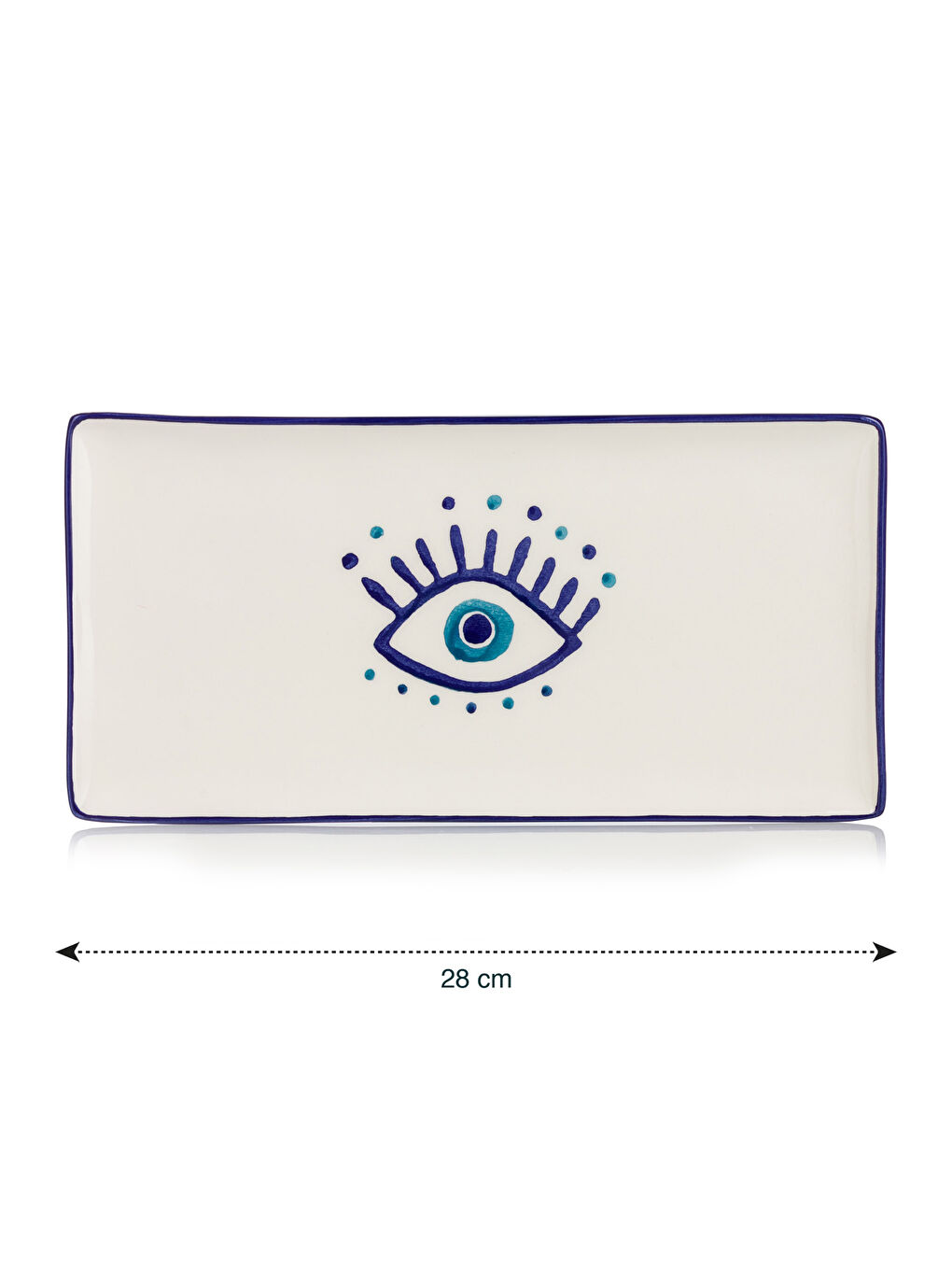 Farfurie Tip Barcă Imprimată cu Ochi 29x15 Cm-3