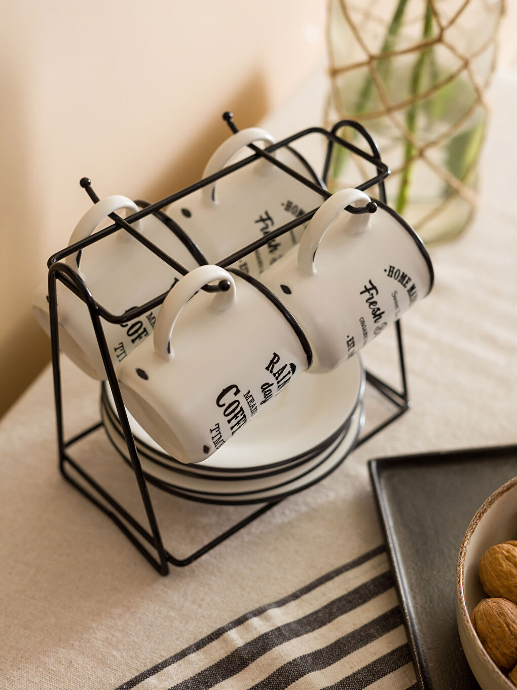 مجموعة فناجين قهوة بورسلين مطبوعة 8 قطع-2