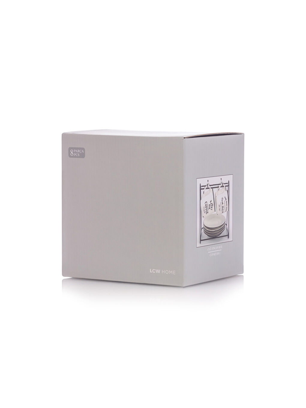 مجموعة فناجين قهوة بورسلين مطبوعة 8 قطع-4