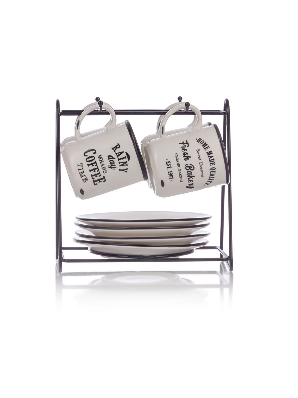 مجموعة فناجين قهوة بورسلين مطبوعة 8 قطع-6