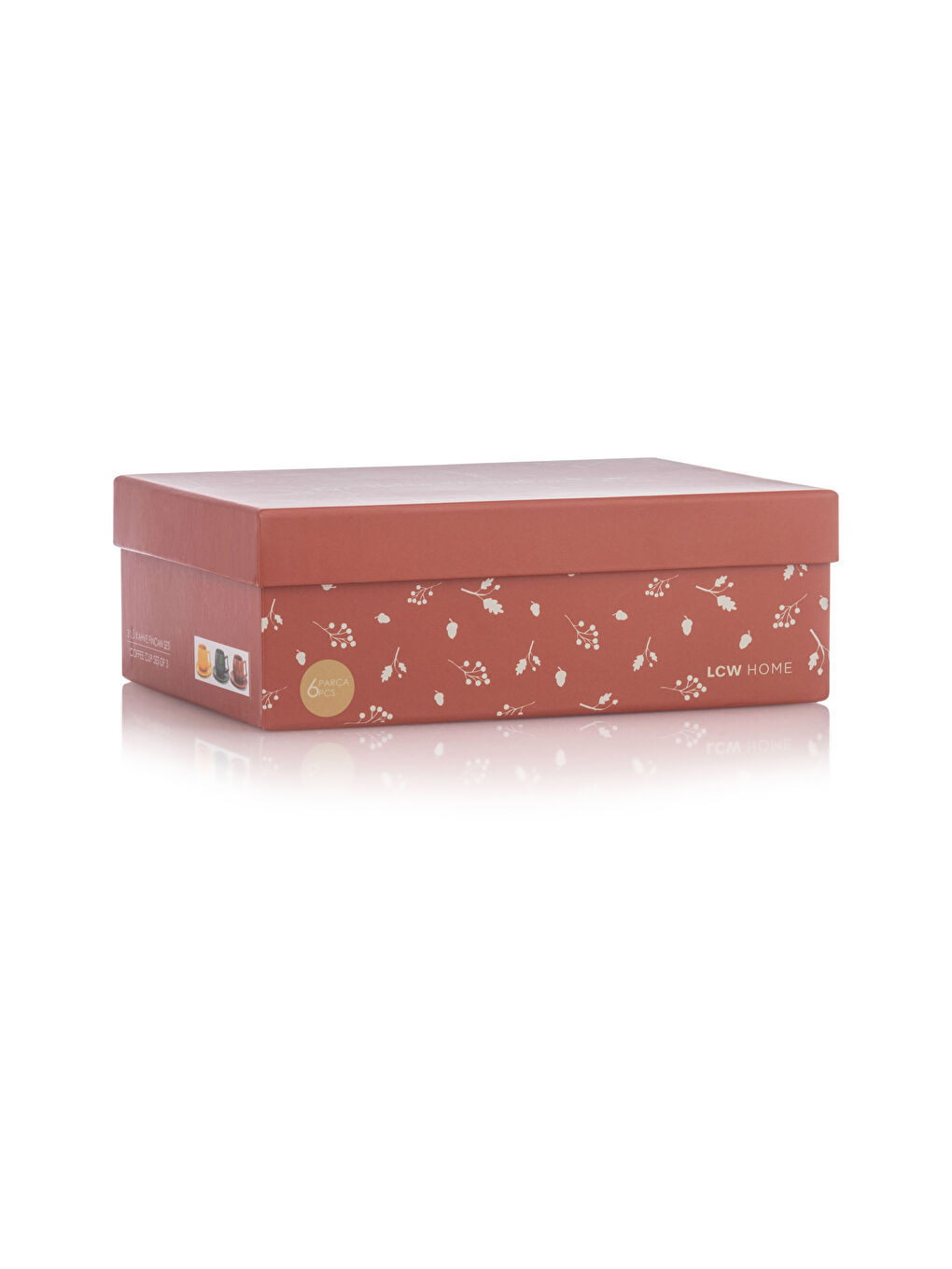 LCW HOME Bal Kabağı Desenli 3 Kişilik Kahve Fincan Takımı 90 ml -W3AC84Z8-F9C
