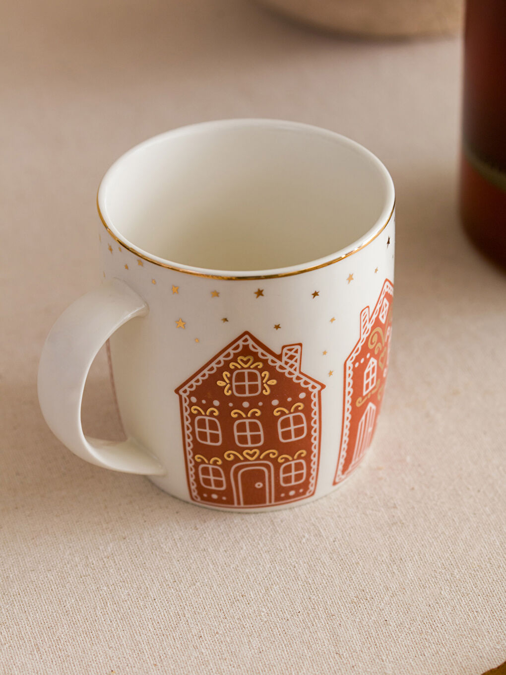 Sarı Yılbaşı Temalı Porselen Kupa 363 ml-2