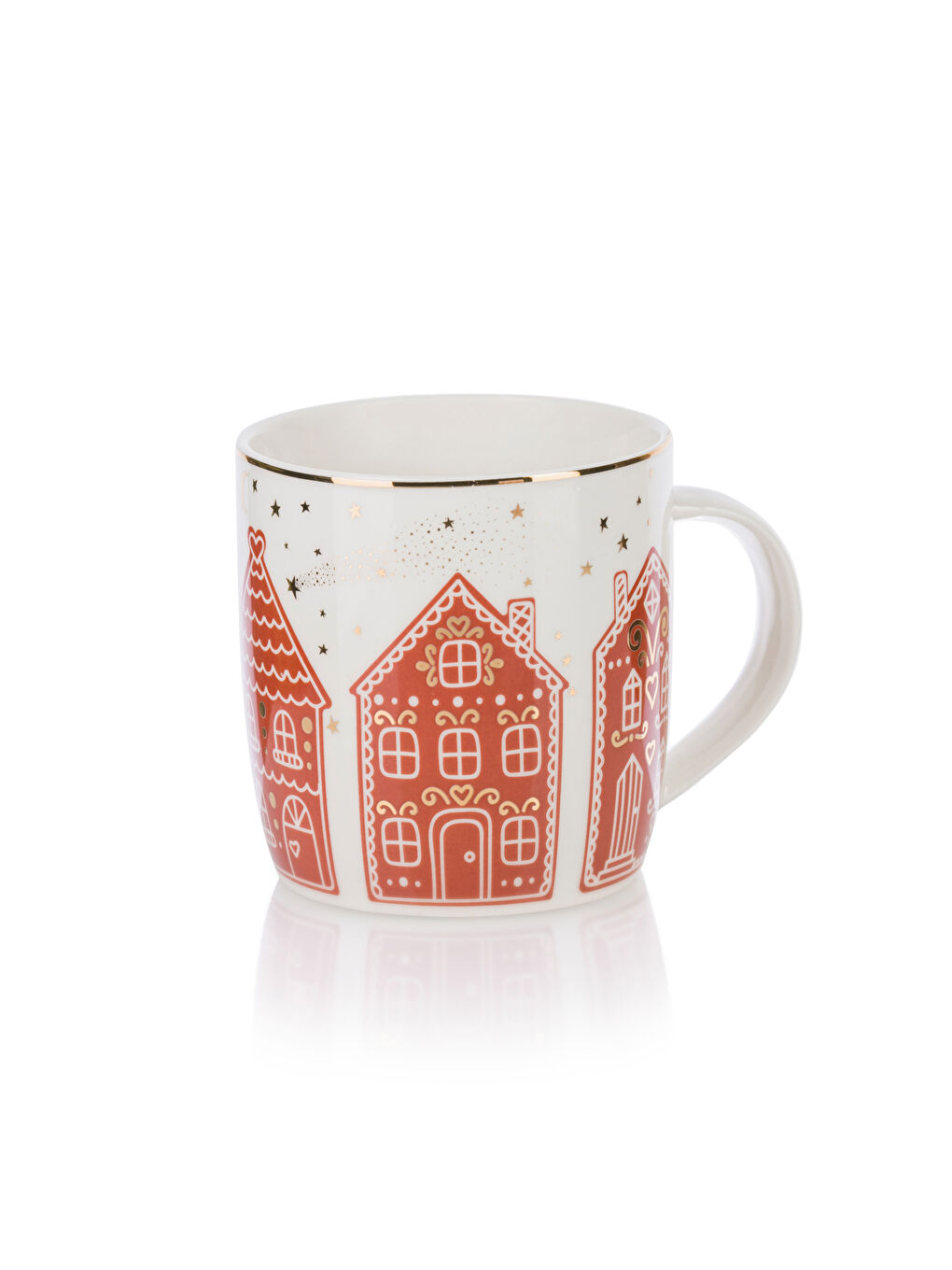 Sarı Yılbaşı Temalı Porselen Kupa 363 ml-4