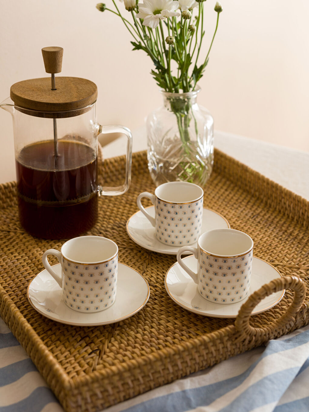 LCW HOME Karişik Göz Baskılı 6 Kişilik Kahve Fincan Takımı 90 ml