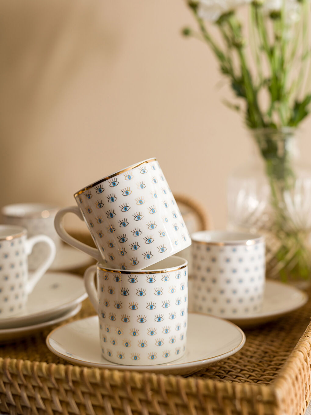 LCW HOME Karişik Göz Baskılı 6 Kişilik Kahve Fincan Takımı 90 ml - 1