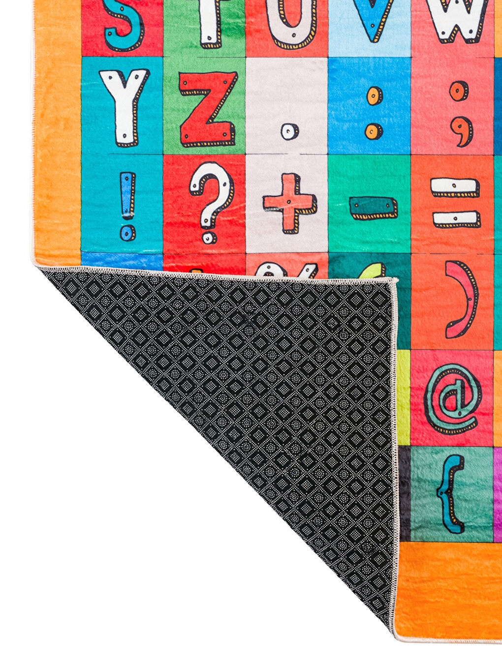 Karışık Harf ve Eğitici Sembol Baskılı Çocuk Halısı 80x140 cm-2