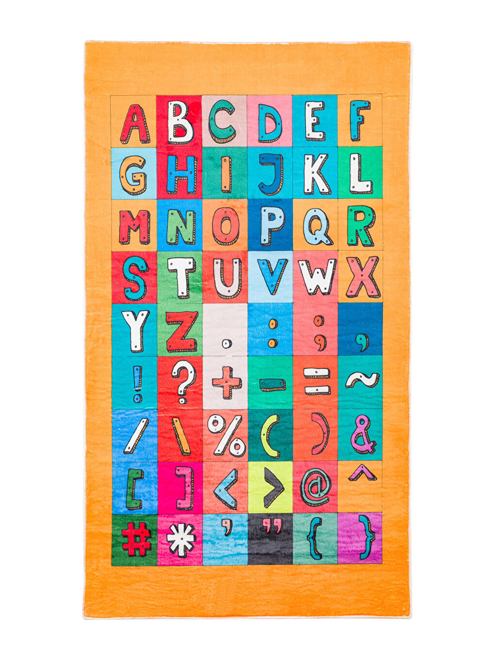 Karışık Harf ve Eğitici Sembol Baskılı Çocuk Halısı 80x140 cm-3