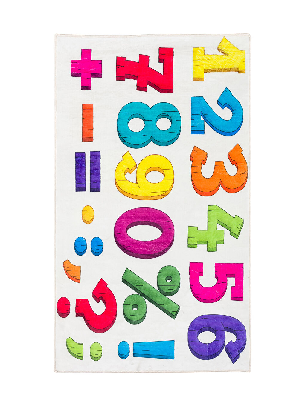 Karışık Rakamlar ve Eğitici Sembol Baskılı Çocuk Halısı 80x140 cm-3
