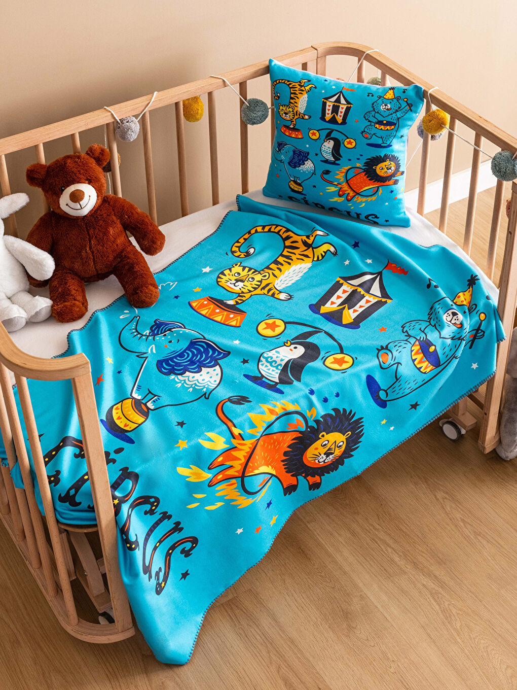 Karışık Baskılı Çift Taraflı Unisex Bebek Uyku Seti