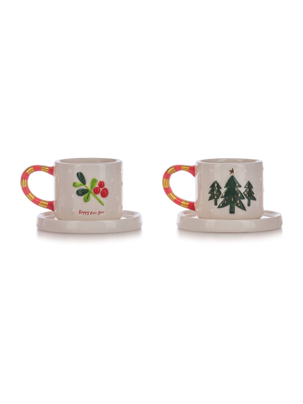 LCW HOME Karişik Yılbaşı Temalı 2 Kişilik Seramik Kahve Fincan Takımı 100 ml - 4
