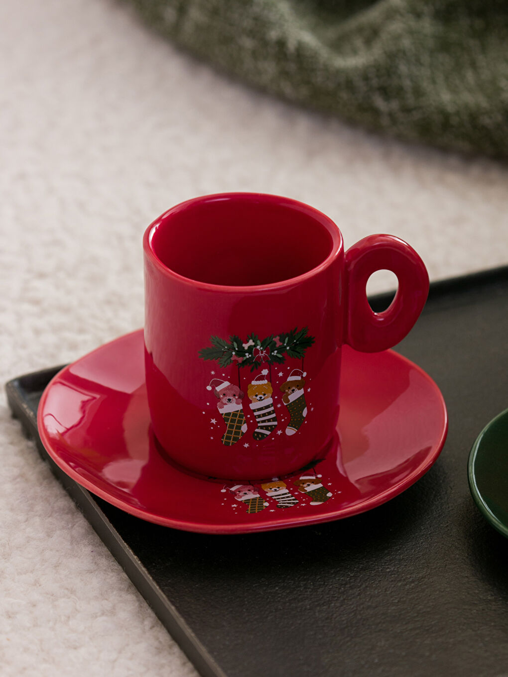 Karışık Yılbaşı Temalı 2 Kişilik Porselen Kahve Fincan Takımı 130 ml-2
