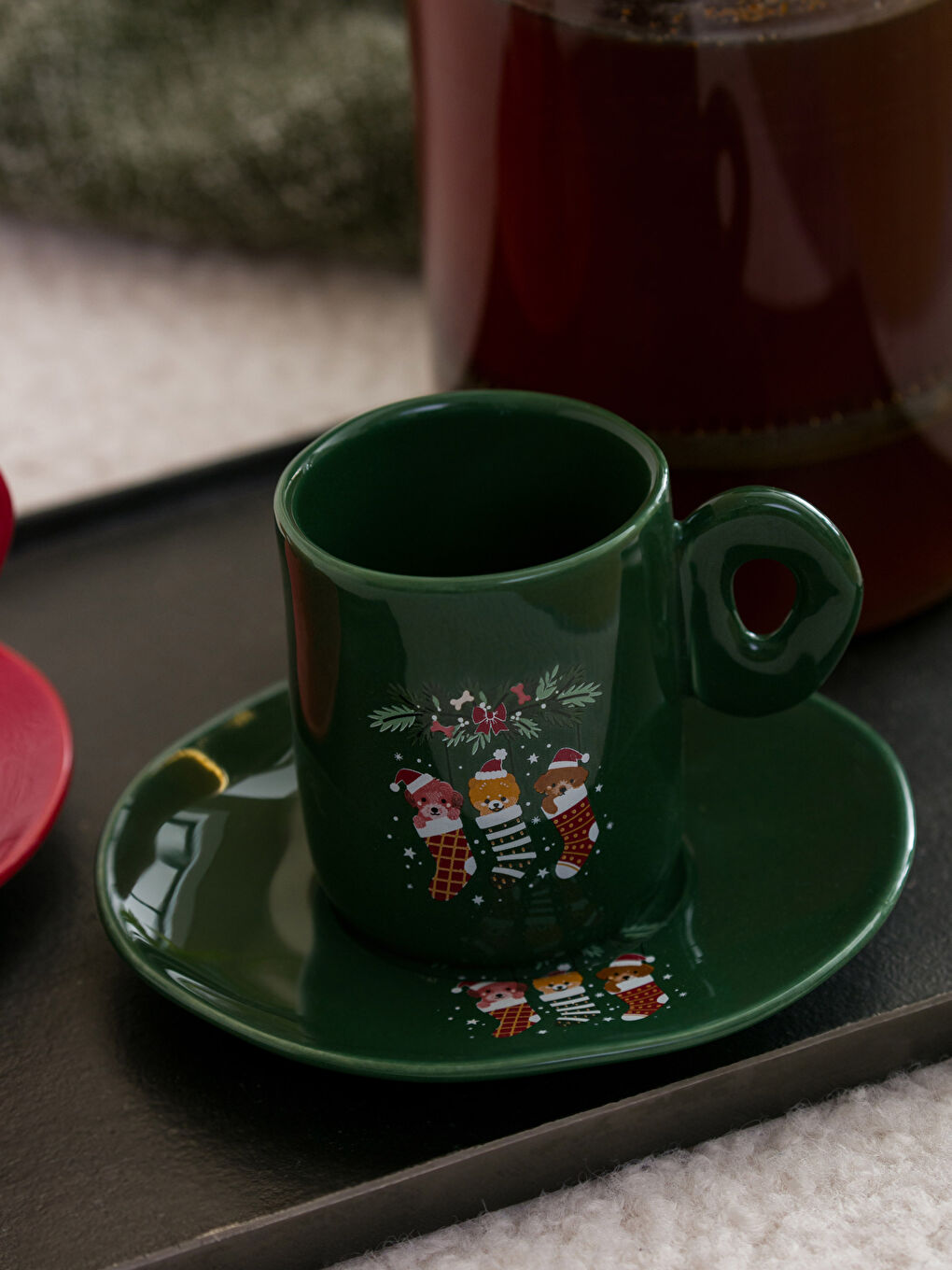 Karışık Yılbaşı Temalı 2 Kişilik Porselen Kahve Fincan Takımı 130 ml-3