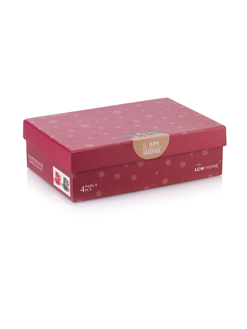 Karışık Yılbaşı Temalı 2 Kişilik Porselen Kahve Fincan Takımı 130 ml-4