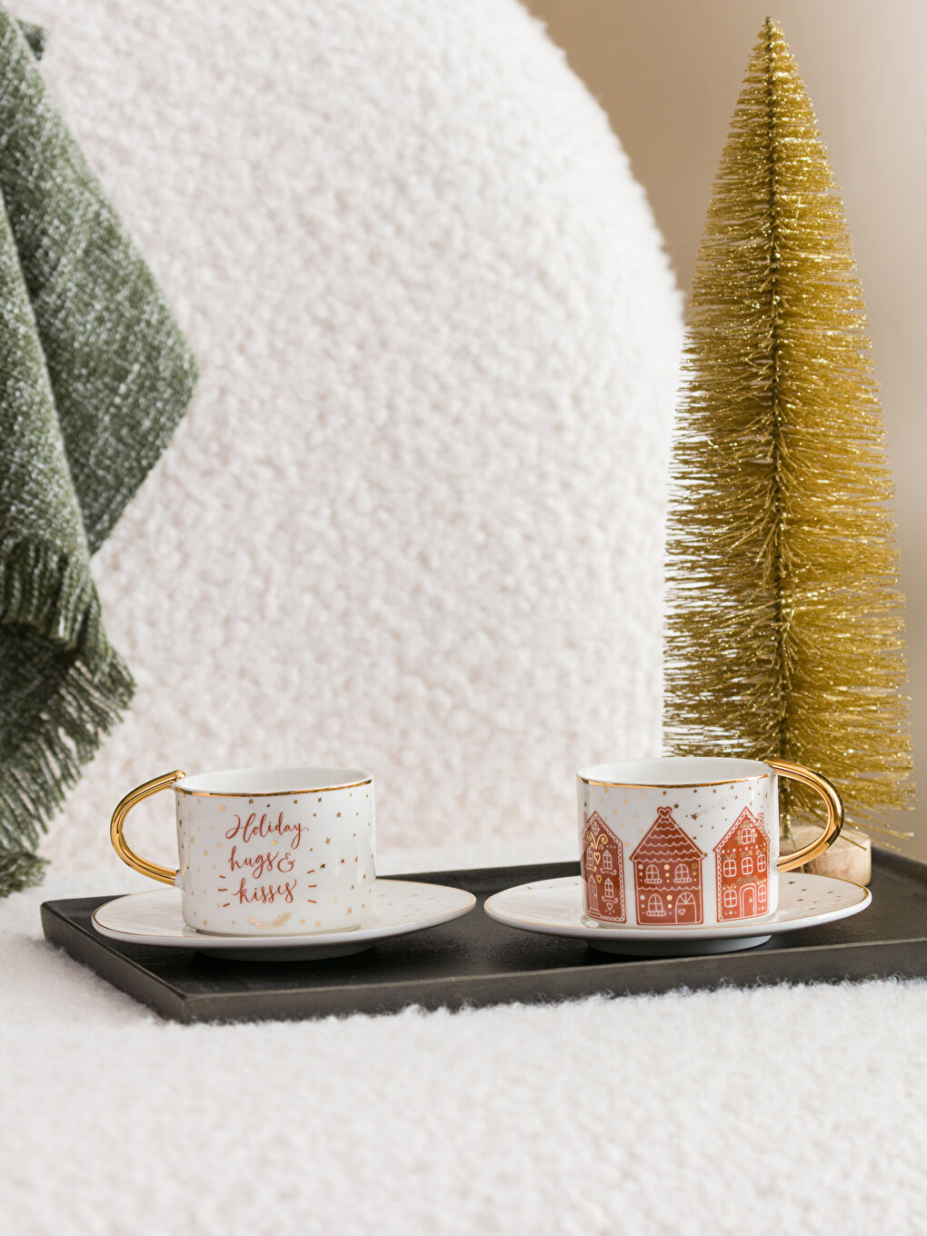LCW HOME Sari Baskılı 2 Kişilik Porselen Kahve Fincan Takımı 90 ml - 1