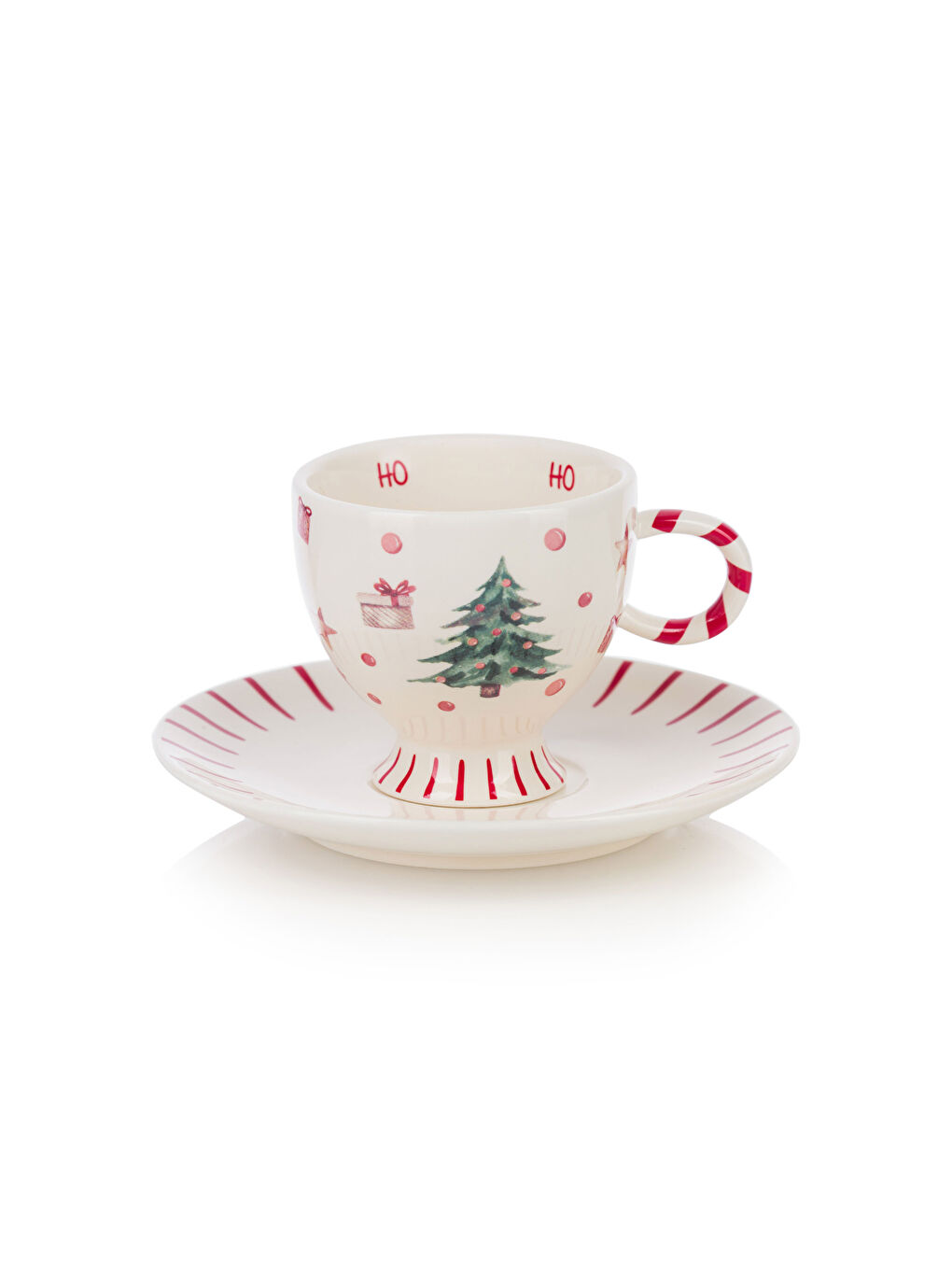 Karışık Yılbaşı Temalı 2 Kişilik Porselen Kahve Fincan Takımı 90 ml-4