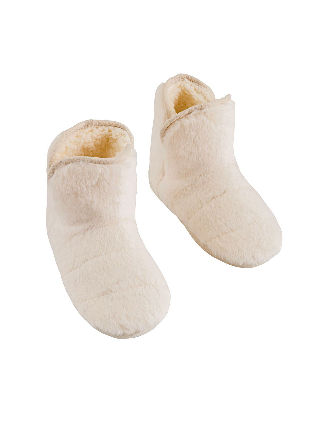 Bottes Pantoufles d'Accueil en Peluche Unies pour Femmes-5