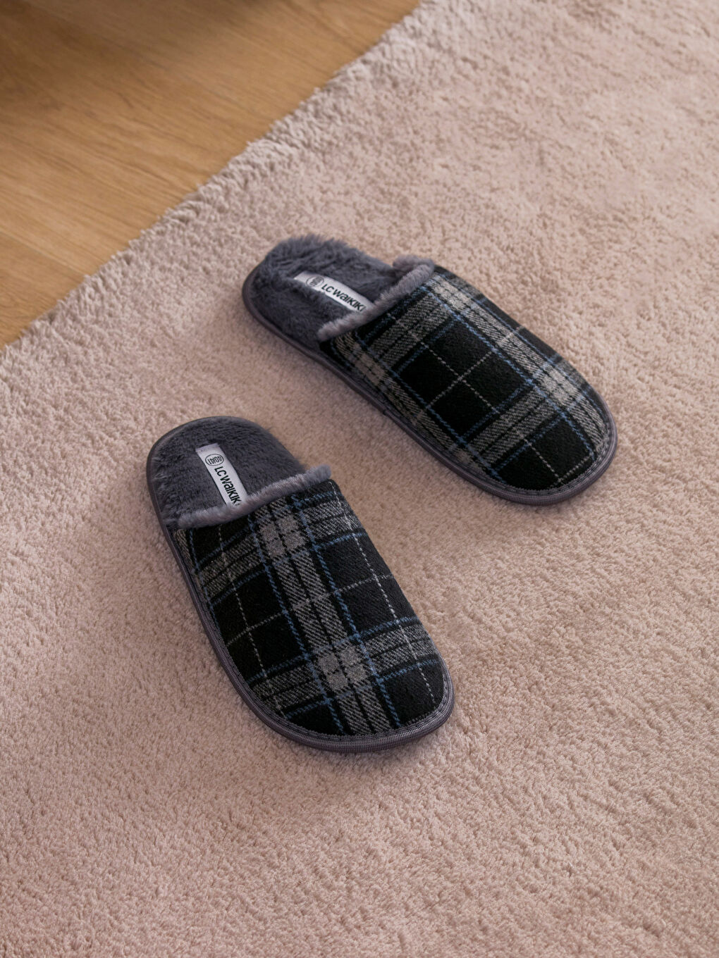 Тапочки мужские домашние в клетку-1