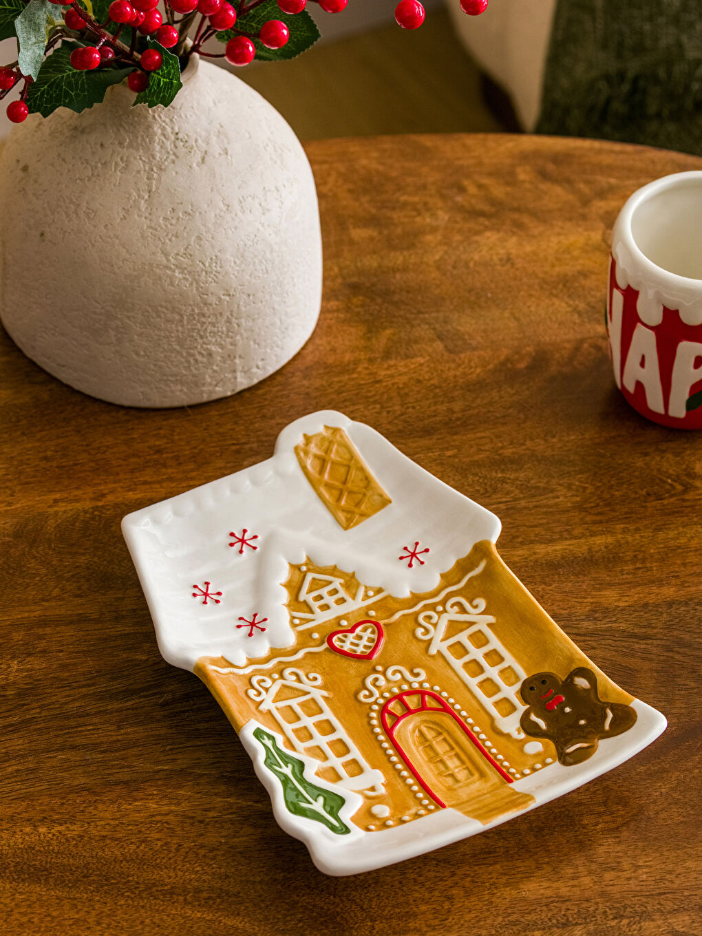 Karışık Desenli Seramik Sunum Tabağı 25 cm-1