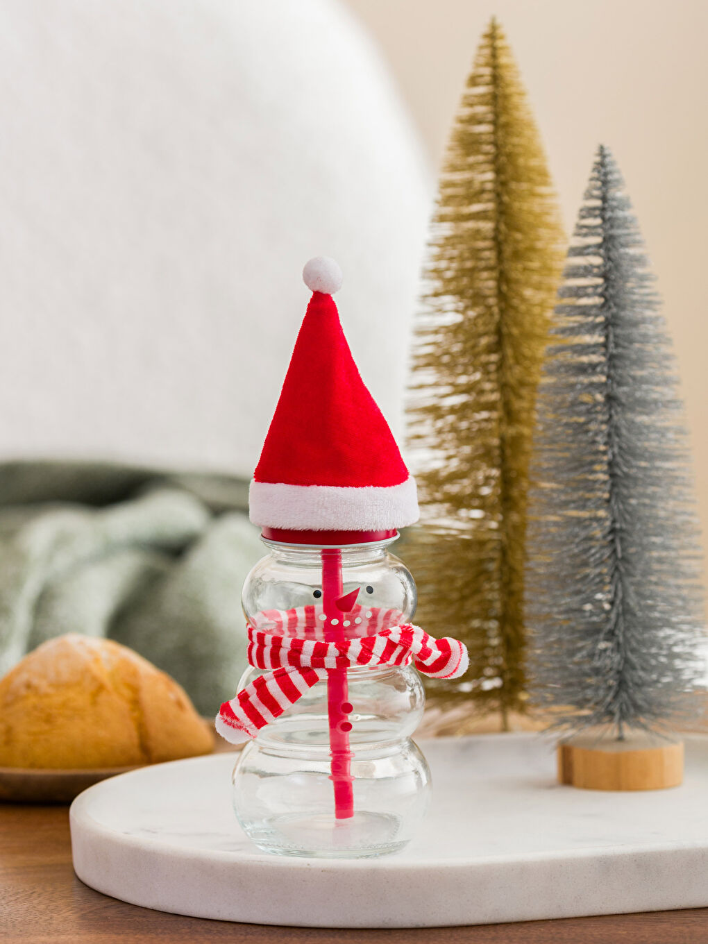 New Year's Themed Glass with Straw 20 Cm -W3AR96Z8-LTQ