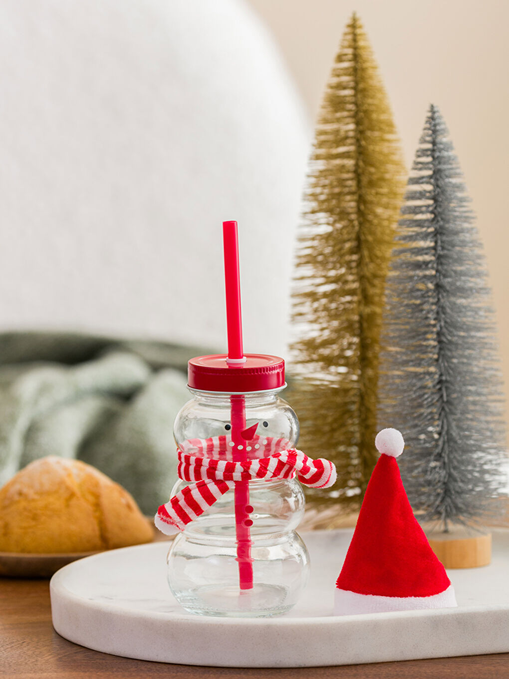 New Year's Themed Glass with Straw 20 Cm -W3AR96Z8-LTQ