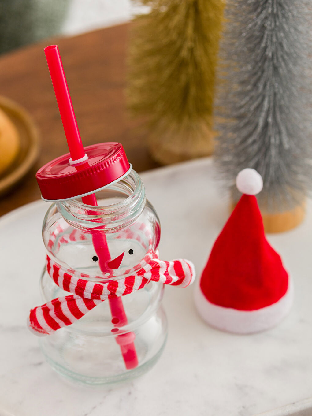 New Year's Themed Glass with Straw 20 Cm -W3AR96Z8-LTQ