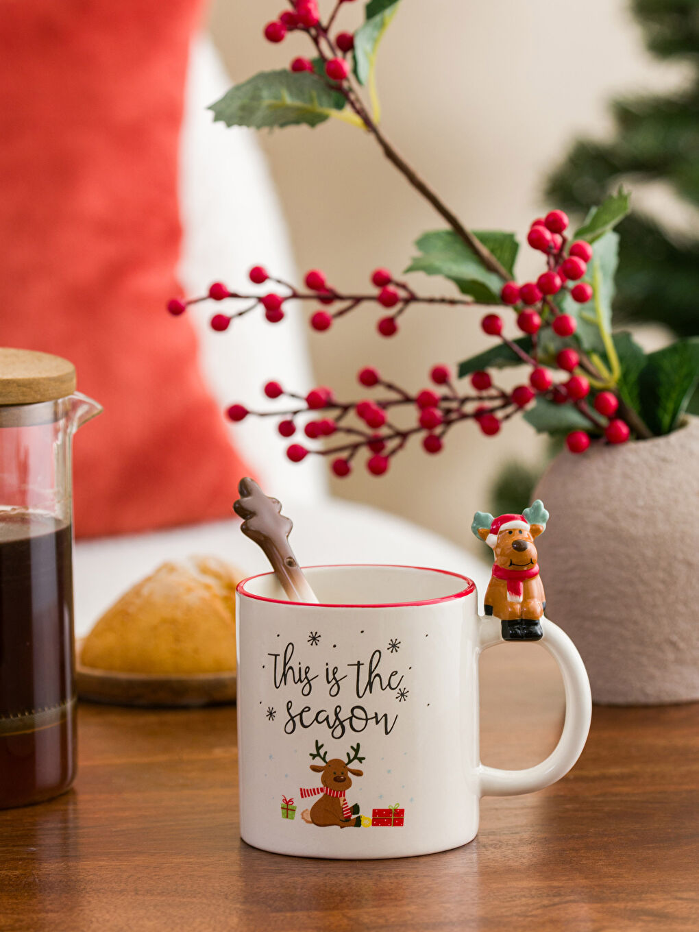 LCW HOME Ceramic Mug with Deer Figure 460 Ml -W3AS01Z8-F9C