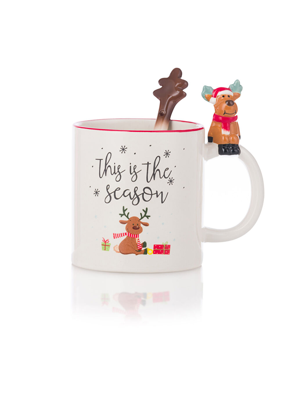 LCW HOME Ceramic Mug with Deer Figure 460 Ml -W3AS01Z8-F9C