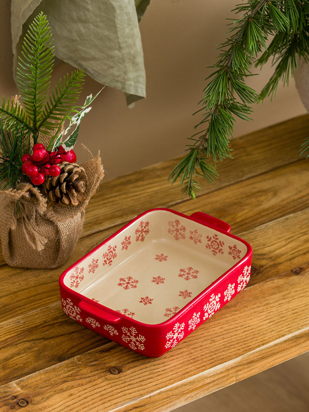 Karışık Desenli Seramik Fırın Kabı 21x14 cm