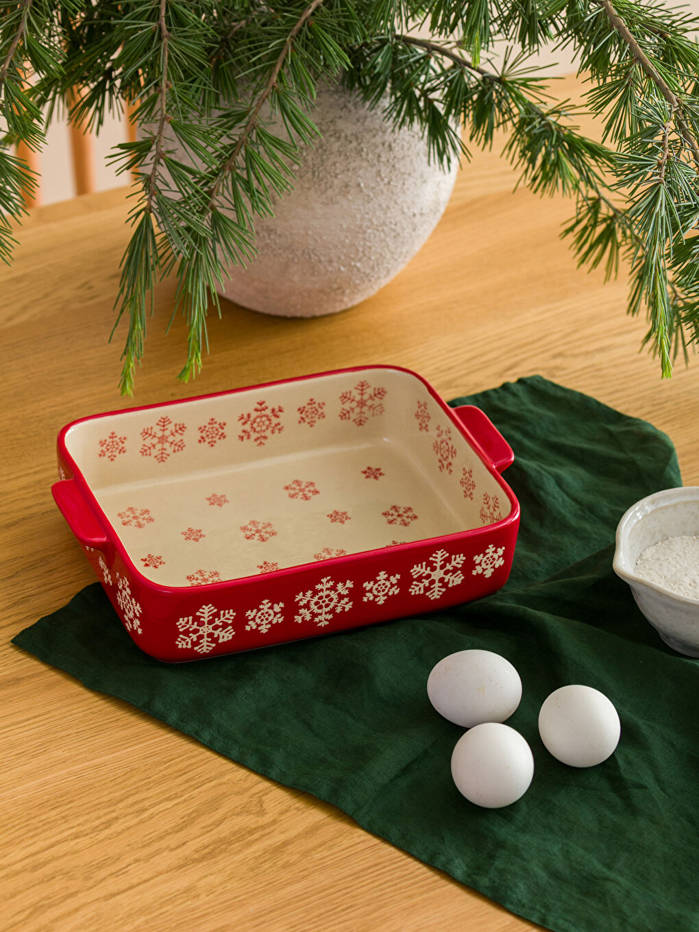 Karışık Desenli Seramik Fırın Kabı 24x18 cm