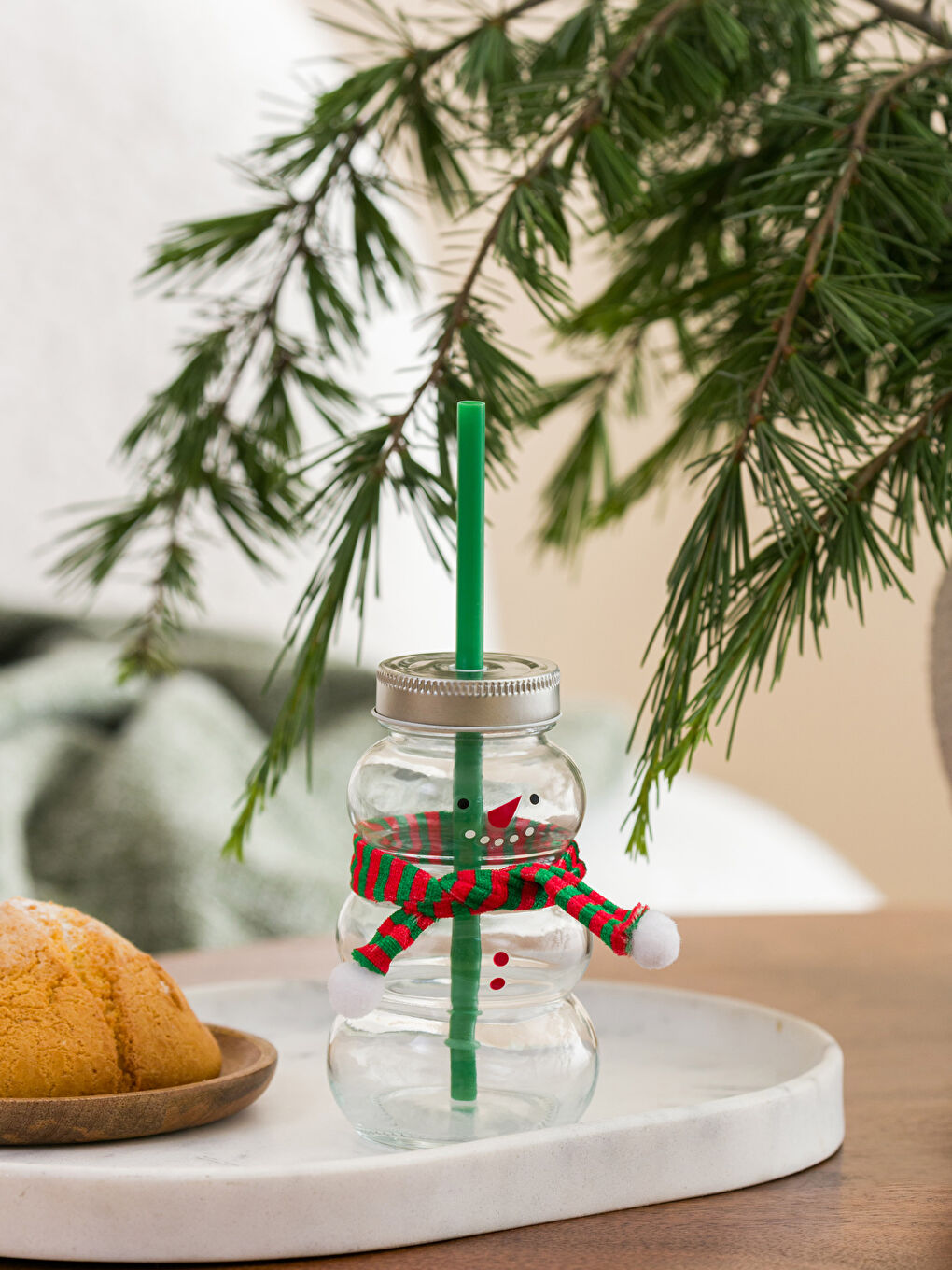 LCW HOME New Year's Themed Glass with Straw 20 Cm -W3AS13Z8-F9C