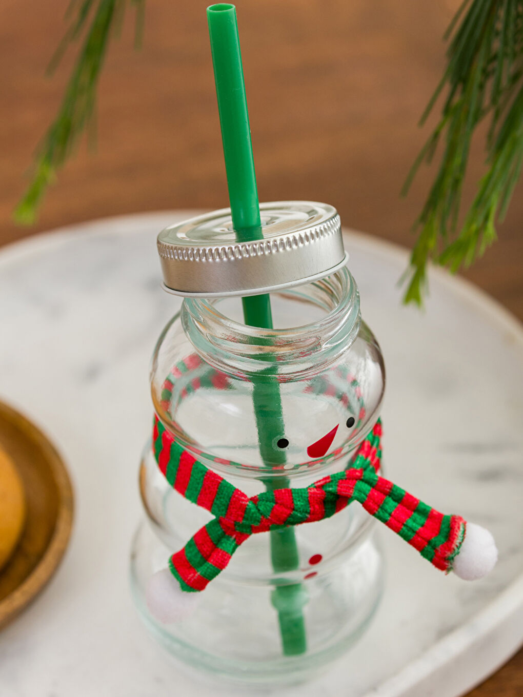 LCW HOME New Year's Themed Glass with Straw 20 Cm -W3AS13Z8-F9C