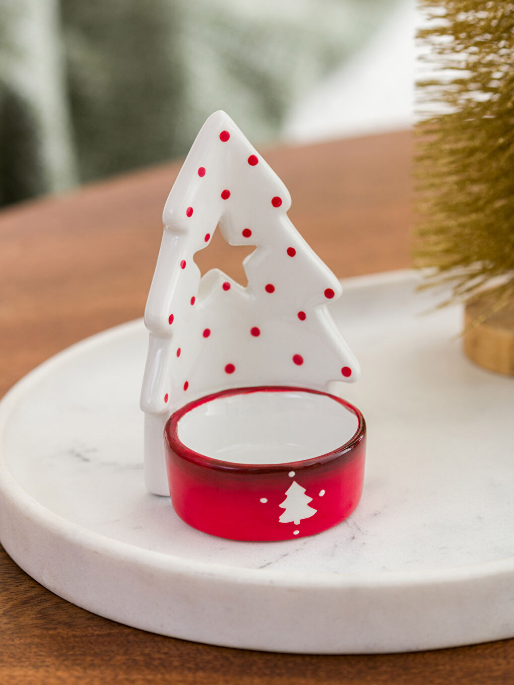 Decorative Pine Tree Candle Holder 11 Cm-3